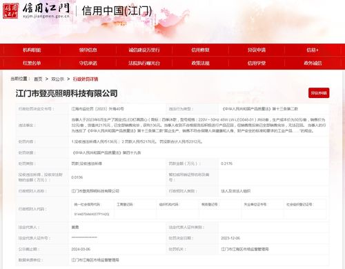 江門市登亮照明科技生產銷售不合格工業(yè)產品案引發(fā)企業(yè)質量監(jiān)管警示